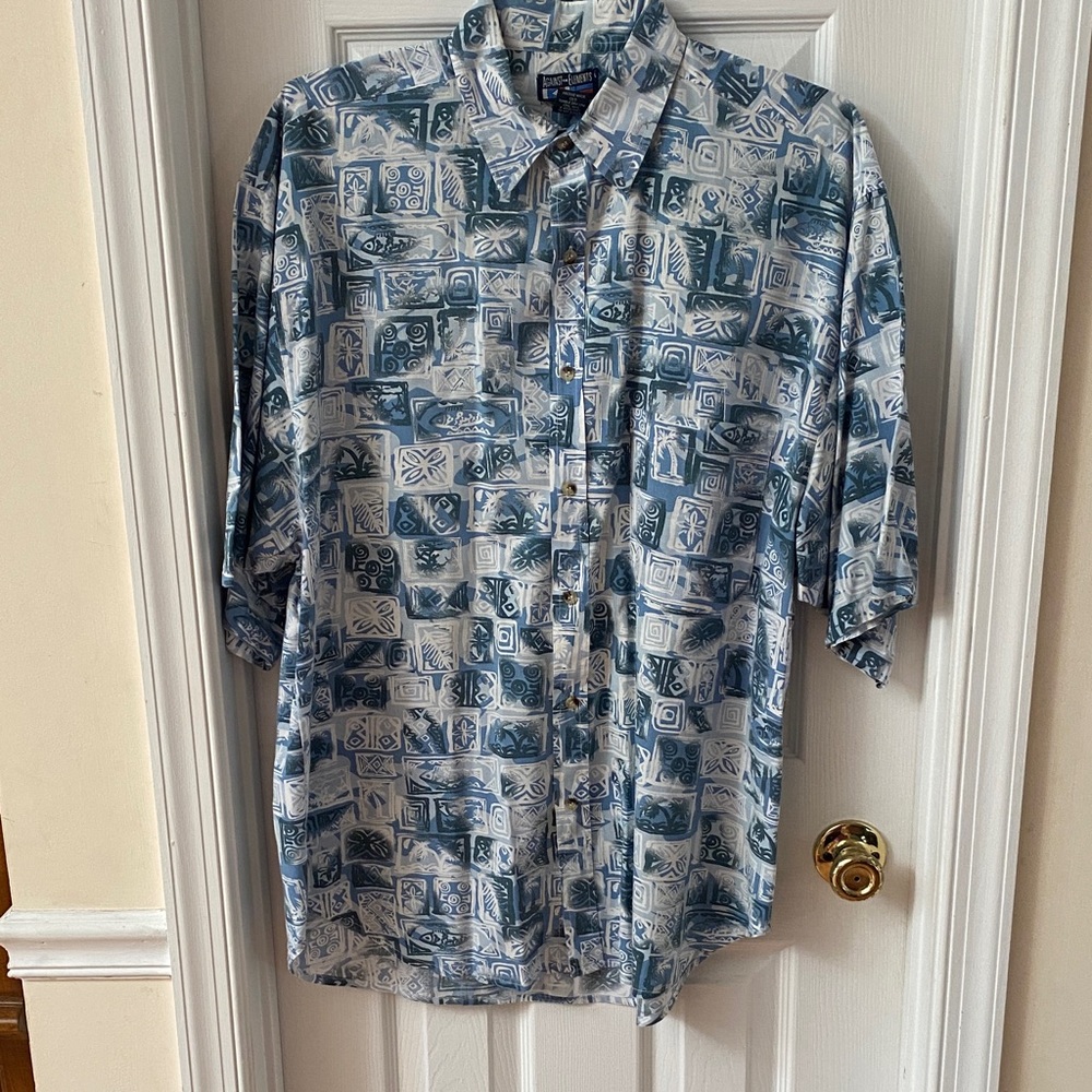 Against the Elements Blue and White Shirt